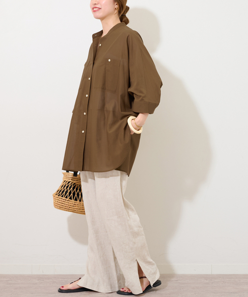 JOURNAL STANDARD relume(ジャーナルスタンダード レリューム)の「ナチュラルストレッチドルマンシャツ(シャツ/ブラウス・レディース・ホワイト/ブラウン/ピンク・FREE)」の22枚目の写真