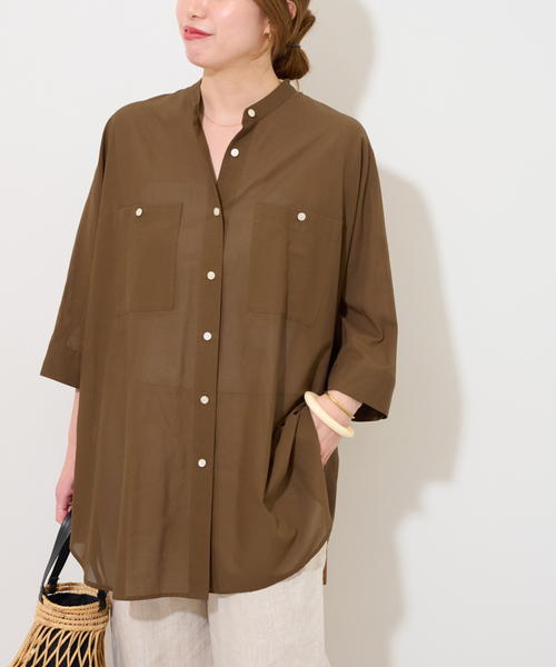 JOURNAL STANDARD relume(ジャーナルスタンダード レリューム)の「ナチュラルストレッチドルマンシャツ(シャツ/ブラウス・レディース・ホワイト/ブラウン/ピンク・FREE)」の20枚目の写真