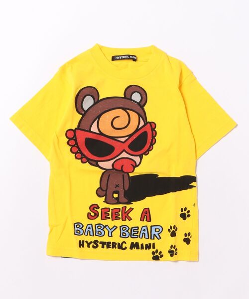 HYSTERIC MINI（ヒステリックミニ）の「SEEK A BABY BEAR BY FOOTSTEP 半袖Tシャツ（Tシャツ/カットソー・キッズ・ホワイト/イエロー/ミント・110/120）」の3枚目の写真
