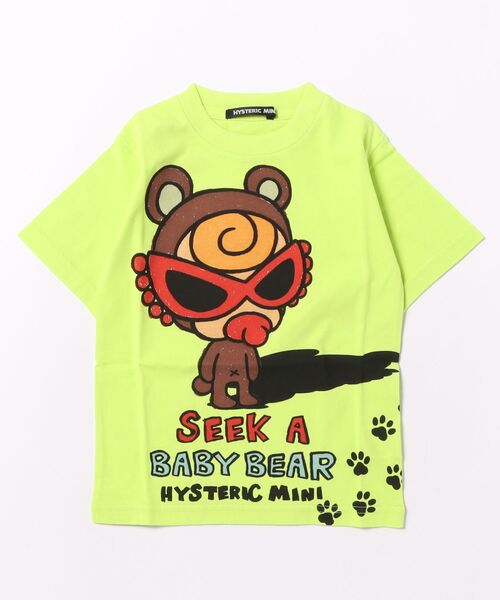 HYSTERIC MINI（ヒステリックミニ）の「SEEK A BABY BEAR BY FOOTSTEP 半袖Tシャツ（Tシャツ/カットソー・キッズ・ホワイト/イエロー/ミント・110/120）」の2枚目の写真