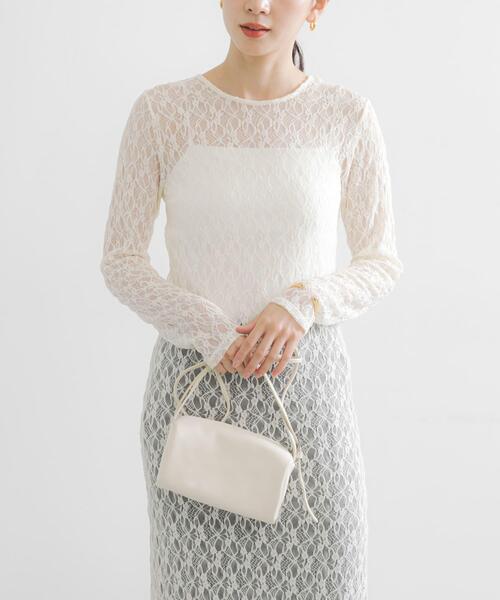 URBAN RESEARCH（アーバンリサーチ）の「ストレッチレースカットワンピース（ワンピース・レディース・ブラック/オフホワイト・FREE）」の3枚目の写真