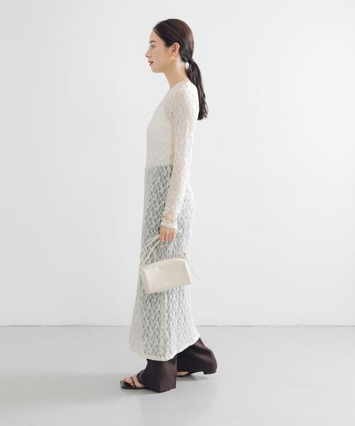 URBAN RESEARCH（アーバンリサーチ）の「ストレッチレースカットワンピース（ワンピース・レディース・ブラック/オフホワイト・FREE）」の8枚目の写真