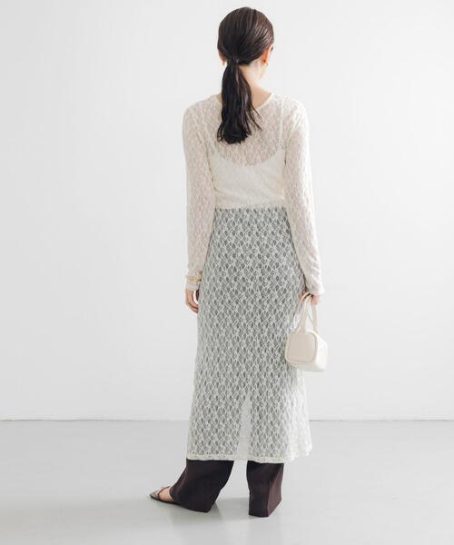 URBAN RESEARCH（アーバンリサーチ）の「ストレッチレースカットワンピース（ワンピース・レディース・ブラック/オフホワイト・FREE）」の9枚目の写真