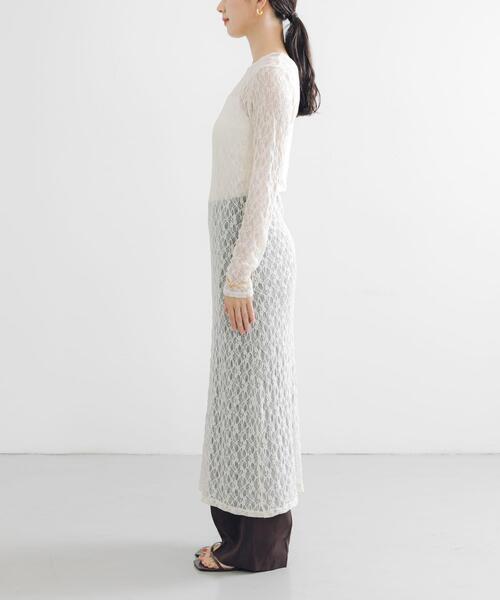 URBAN RESEARCH（アーバンリサーチ）の「ストレッチレースカットワンピース（ワンピース・レディース・ブラック/オフホワイト・FREE）」の11枚目の写真