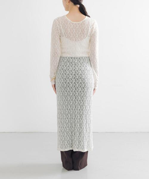 URBAN RESEARCH（アーバンリサーチ）の「ストレッチレースカットワンピース（ワンピース・レディース・ブラック/オフホワイト・FREE）」の12枚目の写真