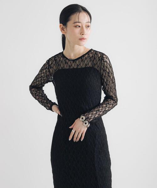 URBAN RESEARCH（アーバンリサーチ）の「ストレッチレースカットワンピース（ワンピース・レディース・ブラック/オフホワイト・FREE）」の17枚目の写真