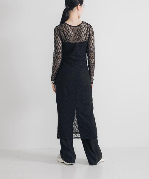 URBAN RESEARCH（アーバンリサーチ）の「ストレッチレースカットワンピース（ワンピース・レディース・ブラック/オフホワイト・FREE）」の18枚目の写真