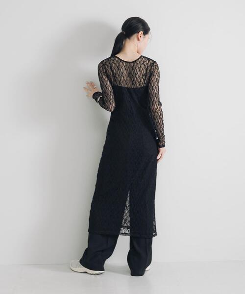 URBAN RESEARCH（アーバンリサーチ）の「ストレッチレースカットワンピース（ワンピース・レディース・ブラック/オフホワイト・FREE）」の20枚目の写真