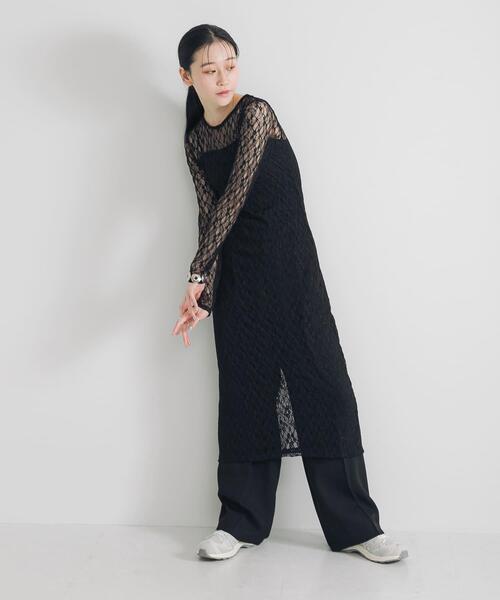 URBAN RESEARCH（アーバンリサーチ）の「ストレッチレースカットワンピース（ワンピース・レディース・ブラック/オフホワイト・FREE）」の21枚目の写真