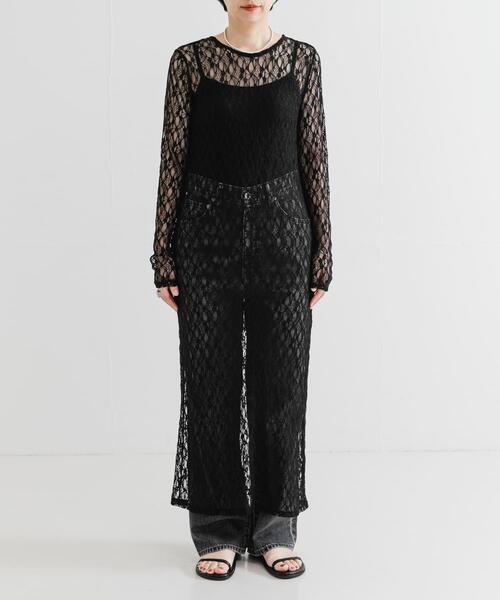 URBAN RESEARCH（アーバンリサーチ）の「ストレッチレースカットワンピース（ワンピース・レディース・ブラック/オフホワイト・FREE）」の22枚目の写真