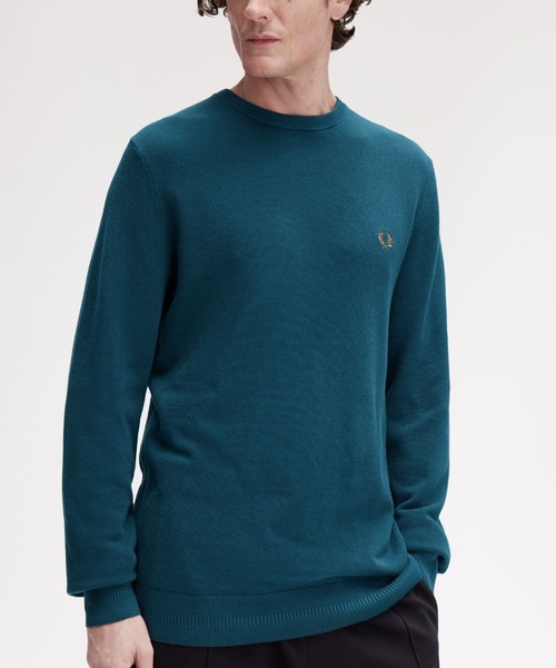FRED PERRY(フレッドペリー)の「Pique Stitch Jumper/ピケステッチニット(ニット/セーター・メンズ・ワインレッド/ブラウン/ブルー系その他/ダークブルー/ブラック/ネイビー/オフホワイト・S/M/L)」の5枚目の写真
