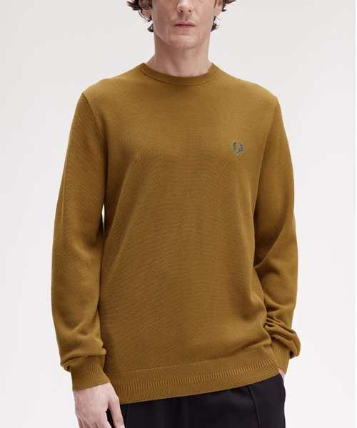 FRED PERRY(フレッドペリー)の「Pique Stitch Jumper/ピケステッチニット(ニット/セーター・メンズ・ワインレッド/ブラウン/ブルー系その他/ダークブルー/ブラック/ネイビー/オフホワイト・S/M/L)」の4枚目の写真