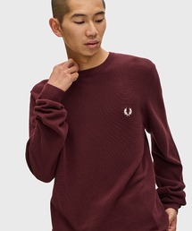 ロゴ入りセーター レッド ニット/セーター（レッド/赤色系・前面プリント）ファッション