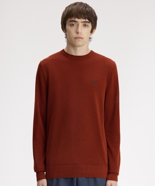 FRED PERRY（フレッドペリー）の「【ZOZOTOWN & ONLINESHOP限定カラー追加】Pique Stitch Jumper／ピケステッチニット（ニット/セーター・メンズ・ワインレッド/ブラウン/ブルー系その他/ダークブルー/ブラック/ネイビー/オフホワイト・S/M/L）」の15枚目の写真