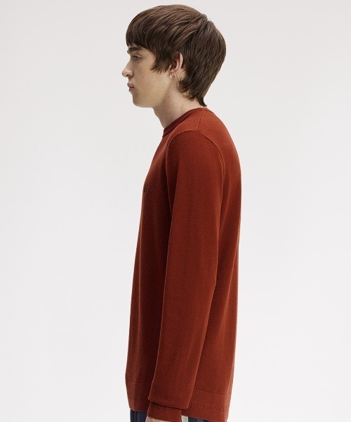 FRED PERRY（フレッドペリー）の「【ZOZOTOWN & ONLINESHOP限定カラー追加】Pique Stitch Jumper／ピケステッチニット（ニット/セーター・メンズ・ワインレッド/ブラウン/ブルー系その他/ダークブルー/ブラック/ネイビー/オフホワイト・S/M/L）」の16枚目の写真