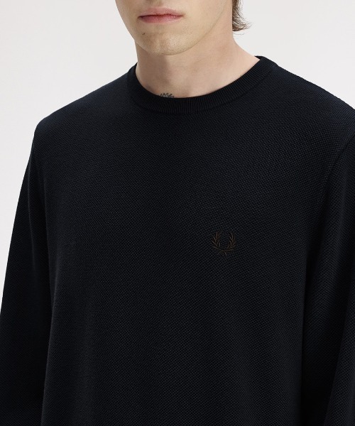 FRED PERRY（フレッドペリー）の「【ZOZOTOWN & ONLINESHOP限定カラー追加】Pique Stitch Jumper／ピケステッチニット（ニット/セーター・メンズ・ワインレッド/ブラウン/ブルー系その他/ダークブルー/ブラック/ネイビー/オフホワイト・S/M/L）」の19枚目の写真