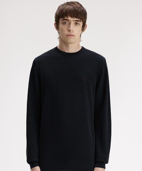 FRED PERRY（フレッドペリー）の「【ZOZOTOWN & ONLINESHOP限定カラー追加】Pique Stitch Jumper／ピケステッチニット（ニット/セーター・メンズ・ワインレッド/ブラウン/ブルー系その他/ダークブルー/ブラック/ネイビー/オフホワイト・S/M/L）」の21枚目の写真