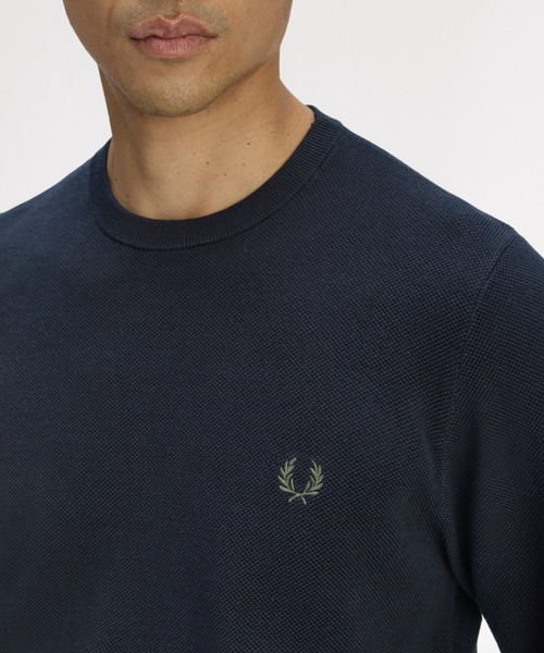 FRED PERRY(フレッドペリー)の「Pique Stitch Jumper/ピケステッチニット(ニット/セーター・メンズ・ワインレッド/ブラウン/ブルー系その他/ダークブルー/ブラック/ネイビー/オフホワイト・S/M/L)」の8枚目の写真