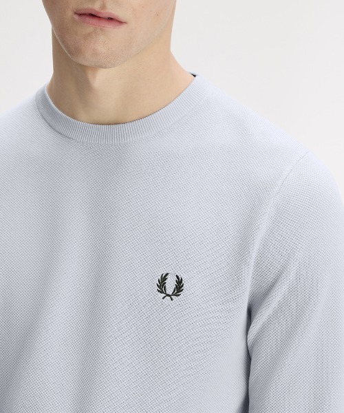 FRED PERRY（フレッドペリー）の「【ZOZOTOWN & ONLINESHOP限定カラー追加】Pique Stitch Jumper／ピケステッチニット（ニット/セーター・メンズ・ワインレッド/ブラウン/ブルー系その他/ダークブルー/ブラック/ネイビー/オフホワイト・S/M/L）」の8枚目の写真