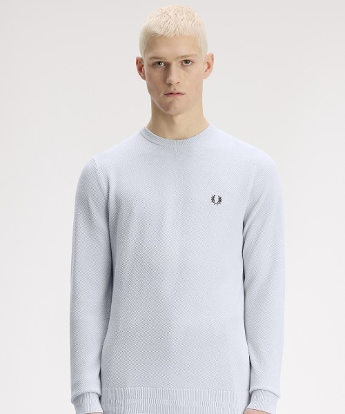 FRED PERRY（フレッドペリー）の「【ZOZOTOWN & ONLINESHOP限定カラー追加】Pique Stitch Jumper／ピケステッチニット（ニット/セーター・メンズ・ワインレッド/ブラウン/ブルー系その他/ダークブルー/ブラック/ネイビー/オフホワイト・S/M/L）」の10枚目の写真
