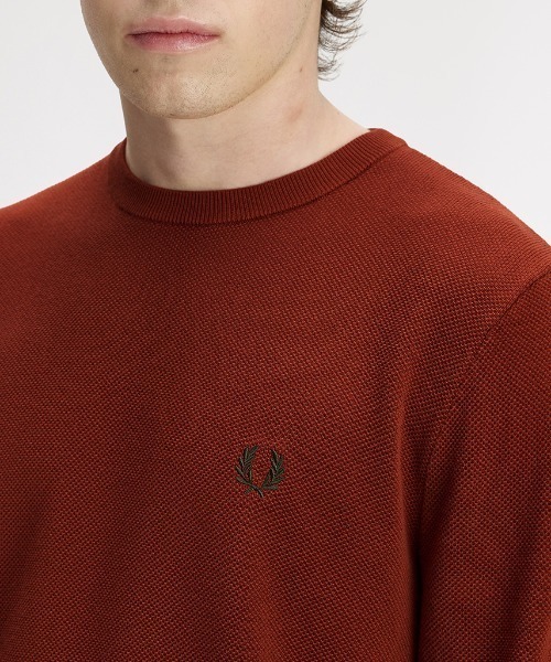 FRED PERRY（フレッドペリー）の「【ZOZOTOWN & ONLINESHOP限定カラー追加】Pique Stitch Jumper／ピケステッチニット（ニット/セーター・メンズ・ワインレッド/ブラウン/ブルー系その他/ダークブルー/ブラック/ネイビー/オフホワイト・S/M/L）」の14枚目の写真
