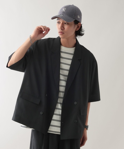 RAGEBLUE（レイジブルー）の「＜吸水速乾・イージーケア＞【AIR FLOW TECH/エアフローテック】シャツWジャケット（シャツ/ブラウス・メンズ・ブラック/キャメル・MEDIUM/LARGE）」の8枚目の写真