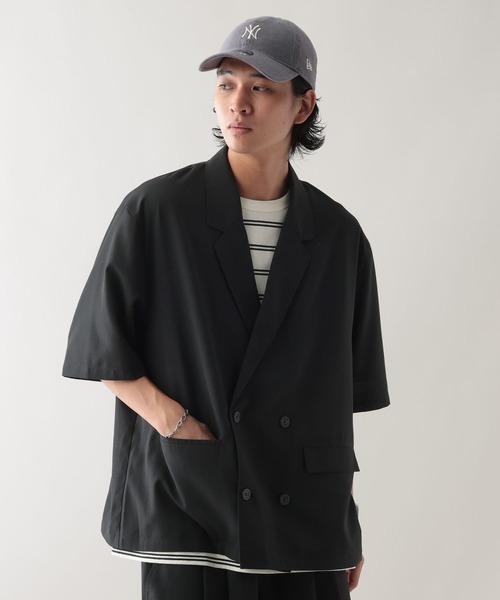 RAGEBLUE（レイジブルー）の「＜吸水速乾・イージーケア＞【AIR FLOW TECH/エアフローテック】シャツWジャケット（シャツ/ブラウス・メンズ・ブラック/キャメル・MEDIUM/LARGE）」の9枚目の写真