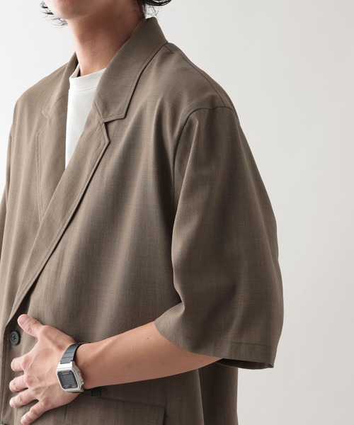 RAGEBLUE（レイジブルー）の「＜吸水速乾・イージーケア＞【AIR FLOW TECH/エアフローテック】シャツWジャケット（シャツ/ブラウス・メンズ・ブラック/キャメル・MEDIUM/LARGE）」の19枚目の写真