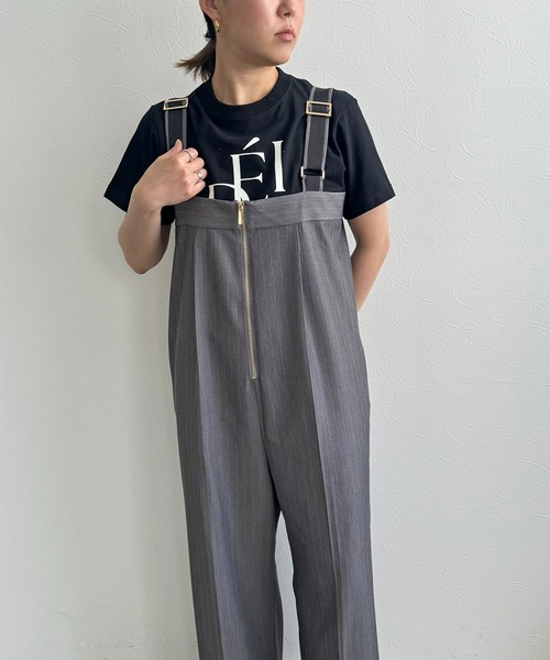 LHELBIE(レルビエ)の「ジップアップサロペット(サロペット/オーバーオール・レディース・グレイッシュベージュ/ネイビー/グレー・M)」の11枚目の写真