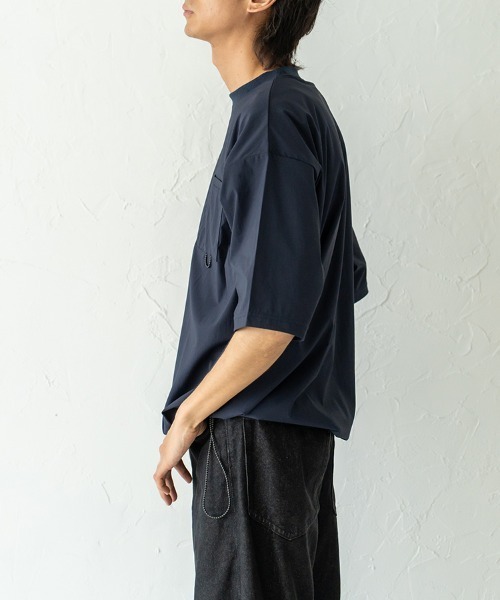 HORIZON DREAM(ホライゾンドリーム)の「速乾布帛ナナメ切替ポケットTシャツ(Tシャツ/カットソー・メンズ・ホワイト/ネイビー・LARGE/MEDIUM)」の17枚目の写真