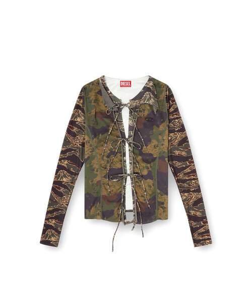DIESEL(ディーゼル)の「ウィメンズ 長袖トップ T-AFRY(Tシャツ/カットソー・レディース・カモフラージュ・LARGE/MEDIUM/SMALL/X-LARGE/X-SMALL)」の5枚目の写真