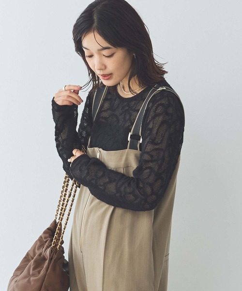 Torrazzo Donna(トラッゾドンナ)の「ジャガードレースクルーネックニット(ニット/セーター・レディース・アイボリー/ブラック・FREE)」の8枚目の写真