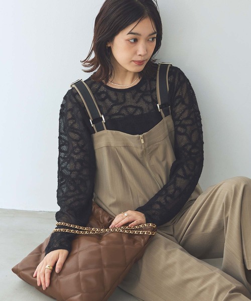 Torrazzo Donna(トラッゾドンナ)の「ジャガードレースクルーネックニット(ニット/セーター・レディース・アイボリー/ブラック・FREE)」の11枚目の写真