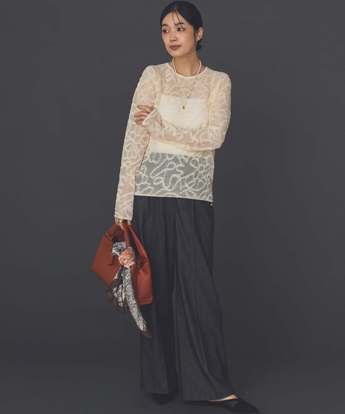 Torrazzo Donna(トラッゾドンナ)の「ジャガードレースクルーネックニット(ニット/セーター・レディース・アイボリー/ブラック・FREE)」の13枚目の写真