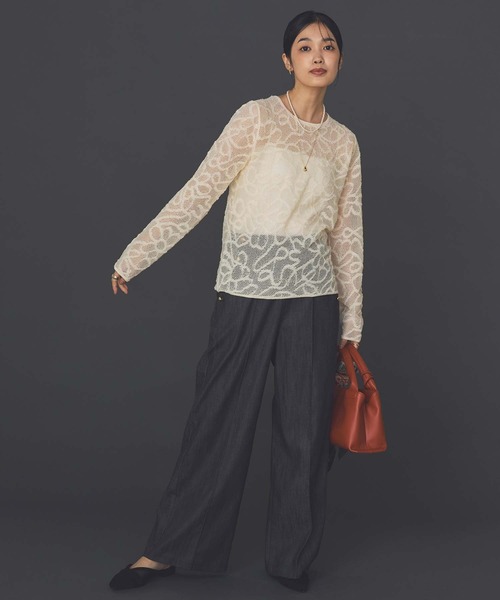 Torrazzo Donna(トラッゾドンナ)の「ジャガードレースクルーネックニット(ニット/セーター・レディース・アイボリー/ブラック・FREE)」の16枚目の写真