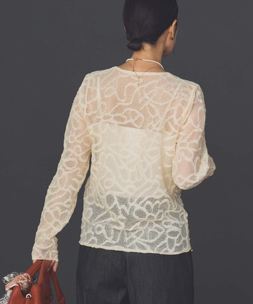 Torrazzo Donna(トラッゾドンナ)の「ジャガードレースクルーネックニット(ニット/セーター・レディース・アイボリー/ブラック・FREE)」の19枚目の写真