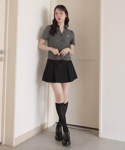 one after another NICE CLAUP(ワンアフターアナザーナイスクラップ)の「サイズ展開あり/プリーツミニスカート(スカート・レディース・杢グレー/ブラック/ブラウン系その他/グレー系その他・SMALL/MEDIUM)」の12枚目の写真