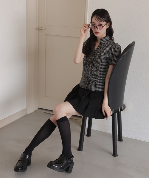 one after another NICE CLAUP(ワンアフターアナザーナイスクラップ)の「サイズ展開あり/プリーツミニスカート(スカート・レディース・杢グレー/ブラック/ブラウン系その他/グレー系その他・SMALL/MEDIUM)」の8枚目の写真