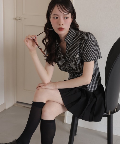 one after another NICE CLAUP(ワンアフターアナザーナイスクラップ)の「サイズ展開あり/プリーツミニスカート(スカート・レディース・杢グレー/ブラック/ブラウン系その他/グレー系その他・SMALL/MEDIUM)」の5枚目の写真