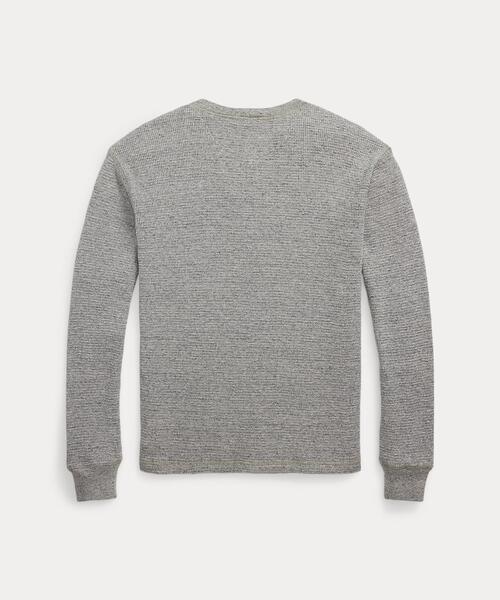 ガーメントダイド ワッフルニット ヘンリーネック シャツ（Tシャツ