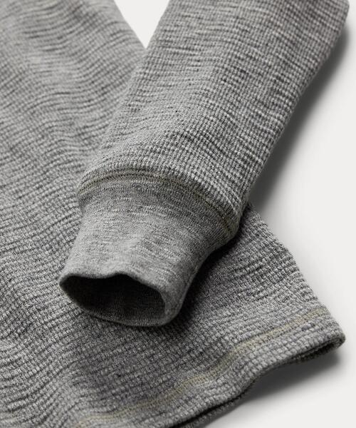 ガーメントダイド ワッフルニット ヘンリーネック シャツ（Tシャツ