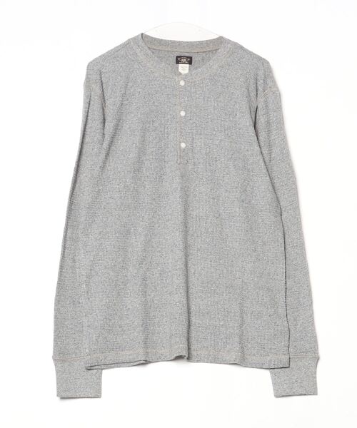 ガーメントダイド ワッフルニット ヘンリーネック シャツ（Tシャツ