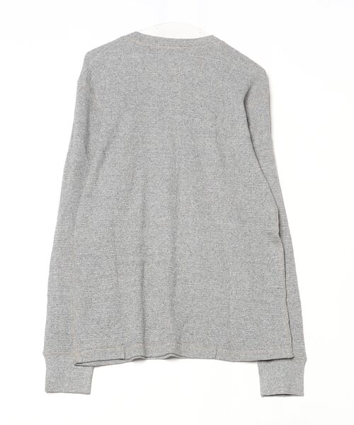 RRL（ダブル アール エル）の「ガーメントダイド ワッフルニット ヘンリーネック シャツ（Tシャツ/カットソー・メンズ・グレー系・M/L/XL）」の2枚目の写真