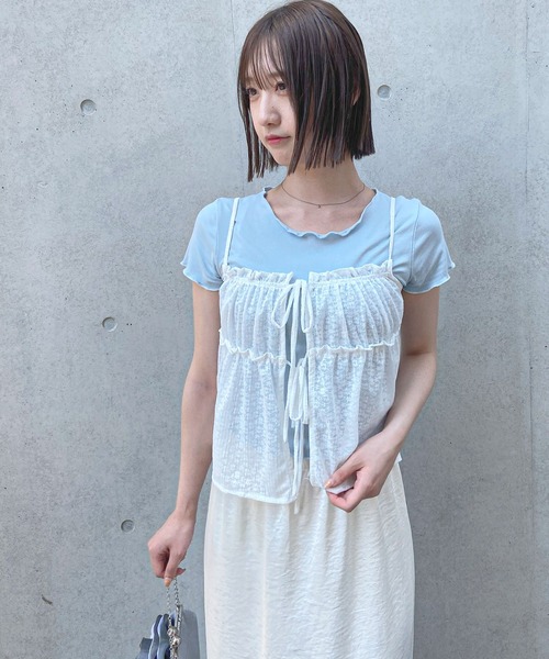 frunco(フランコ)の「レースキャミソール付きTシャツ(Tシャツ/カットソー・レディース・イエロー/ブルー/ホワイト・FREE)」の22枚目の写真