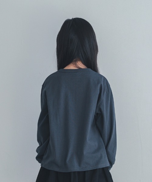 ZERO standerd（ゼロスタンダード）の「zero standard/ゼロスタンダード UNDER　ロングＴシャツ（Tシャツ/カットソー・キッズ・サンドベージュ/ブラック/チャコールグレー・110cm/120cm/130cm/140cm/150cm/160cm/100cm）」の15枚目の写真