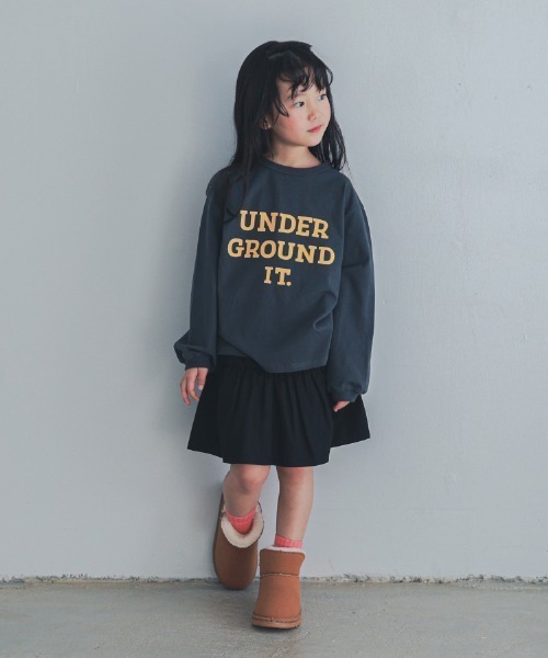 ZERO standerd（ゼロスタンダード）の「zero standard/ゼロスタンダード UNDER　ロングＴシャツ（Tシャツ/カットソー・キッズ・サンドベージュ/ブラック/チャコールグレー・110cm/120cm/130cm/140cm/150cm/160cm/100cm）」の14枚目の写真