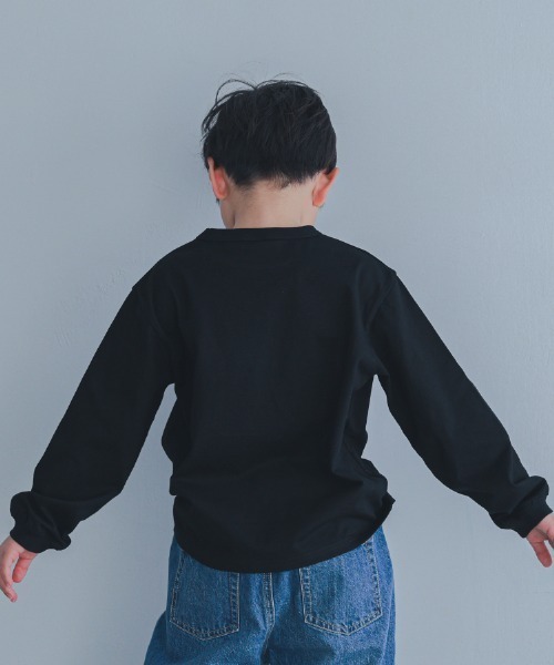 ZERO standerd（ゼロスタンダード）の「zero standard/ゼロスタンダード UNDER　ロングＴシャツ（Tシャツ/カットソー・キッズ・サンドベージュ/ブラック/チャコールグレー・110cm/120cm/130cm/140cm/150cm/160cm/100cm）」の16枚目の写真