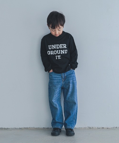 ZERO standerd（ゼロスタンダード）の「zero standard/ゼロスタンダード UNDER　ロングＴシャツ（Tシャツ/カットソー・キッズ・サンドベージュ/ブラック/チャコールグレー・110cm/120cm/130cm/140cm/150cm/160cm/100cm）」の17枚目の写真