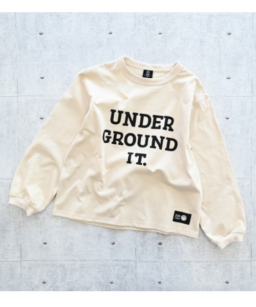 ZERO standerd（ゼロスタンダード）の「zero standard/ゼロスタンダード UNDER　ロングＴシャツ（Tシャツ/カットソー・キッズ・サンドベージュ/ブラック/チャコールグレー・110cm/120cm/130cm/140cm/150cm/160cm/100cm）」の4枚目の写真