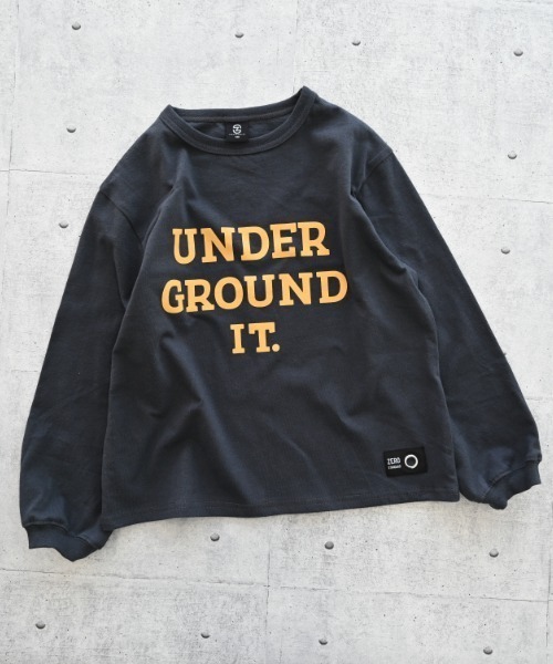 ZERO standerd（ゼロスタンダード）の「zero standard/ゼロスタンダード UNDER　ロングＴシャツ（Tシャツ/カットソー・キッズ・サンドベージュ/ブラック/チャコールグレー・110cm/120cm/130cm/140cm/150cm/160cm/100cm）」の5枚目の写真